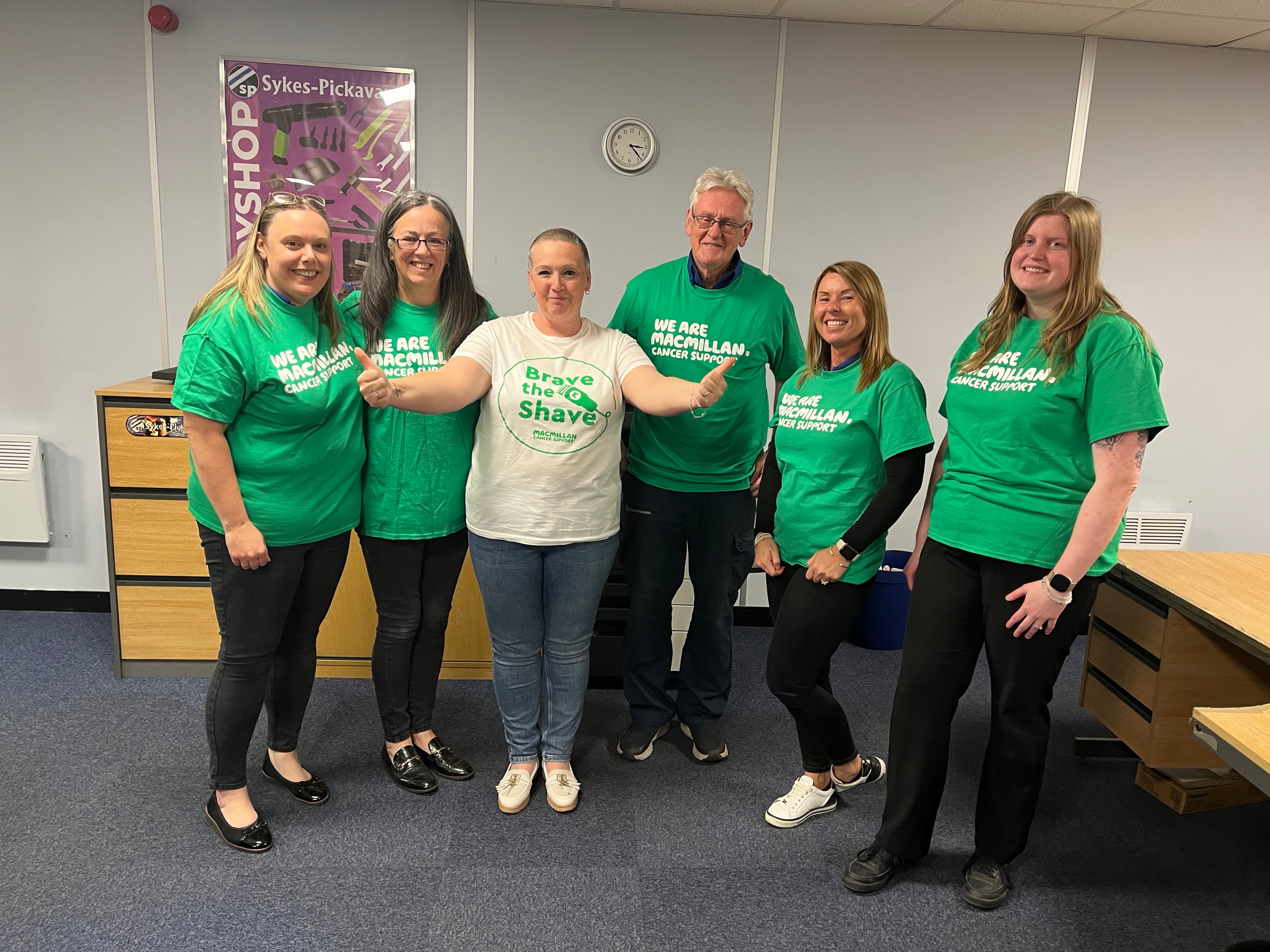 Team supporting Rebecca in her brave the shave!