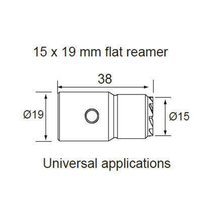 dimensions diagram for seat cutter 01750370