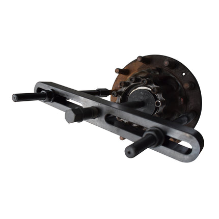 sykes pickavant hub puller shown connected to a hub