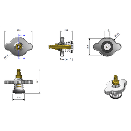33156700 - 315 Series Cooling Cap No 4 - Ford, Honda, Nissan, Peugeot, Asian Imports