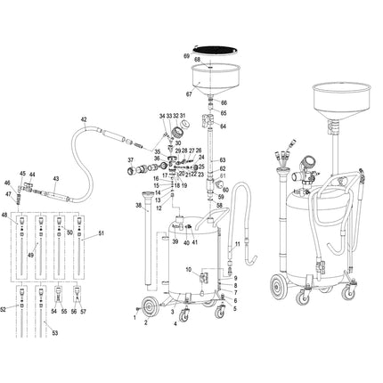 exploded spares diagram for 53380000 oil drainer