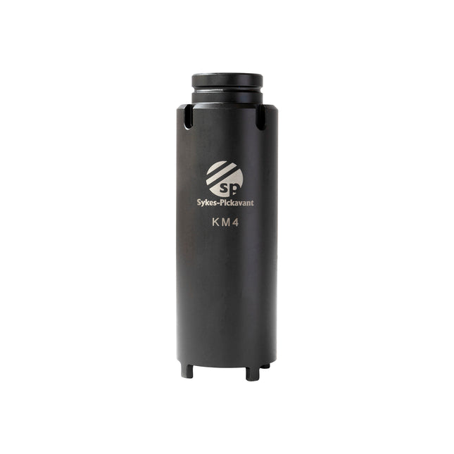 black extension tube for KM4 locknut socket, with sykes pickavnant branding