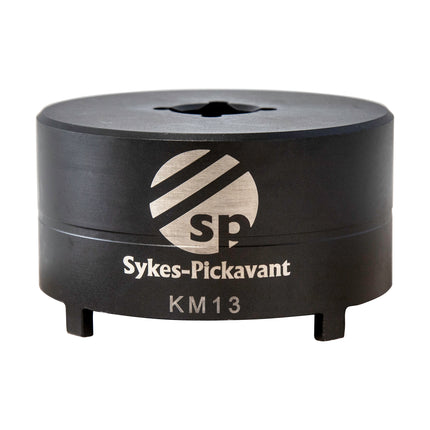 A black Sykes-Pickavant KM13 socket tool with a metal label that includes the brand name and model number.
