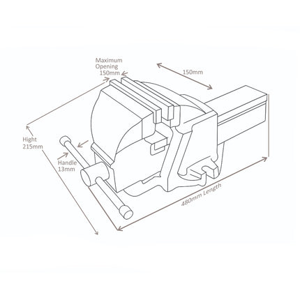 53320600 - 6" Unbreakable Vice - Fixed Base