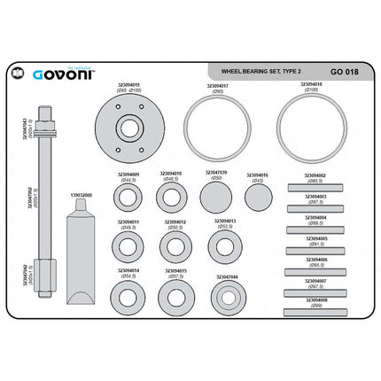 GO018 - Universal Bearing & Hub Installation & Removal Tool Kit