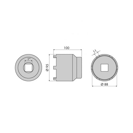 GO1308 - Hub Nut Socket - Mercedes