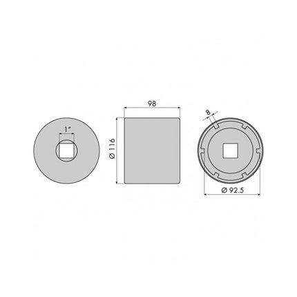 GO1327 - Hub Nut Socket - TGA/MAN