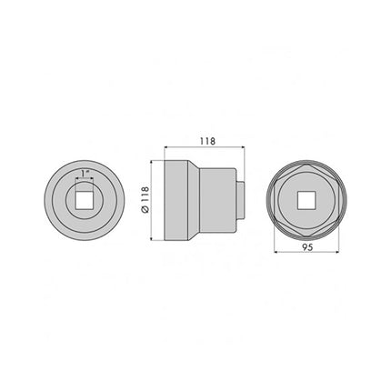 GO1339 - Hub Nut Socket - Hexagonal - Mercedes