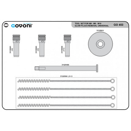 GO453 - Glow Plug Removal Kit M8 M9 M10
