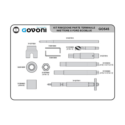 Technical Drawing of Expansion Kit for Ford Injector End, Ford 2.0 EcoBlue