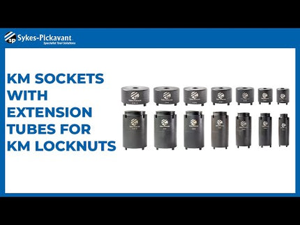 video showing a range of KM sockets and extensions and how they engage with km lock nuts