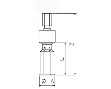 dimension drawing for large split collet extractors